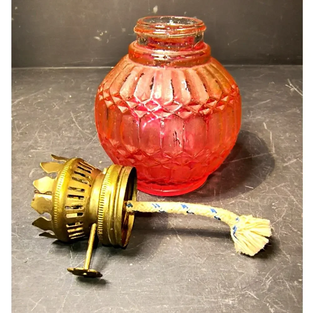 1861.  Vintage Mini Oil Lamp Hong Kong Glows